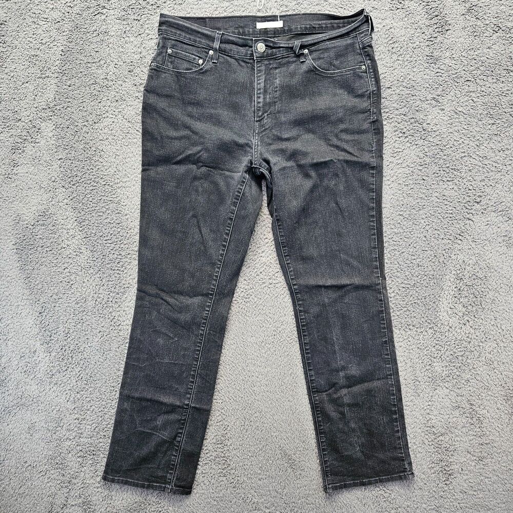 Levis 505 Jeans Women Size 31 Black Denim Straight Leg Mid Rise